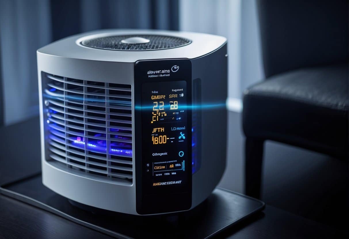 A UV air purifier is combined with other filters. Safety and regulatory considerations are discussed
