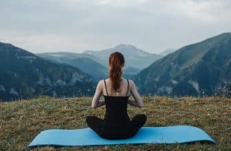 sportive woman outdoors yoga fresh air